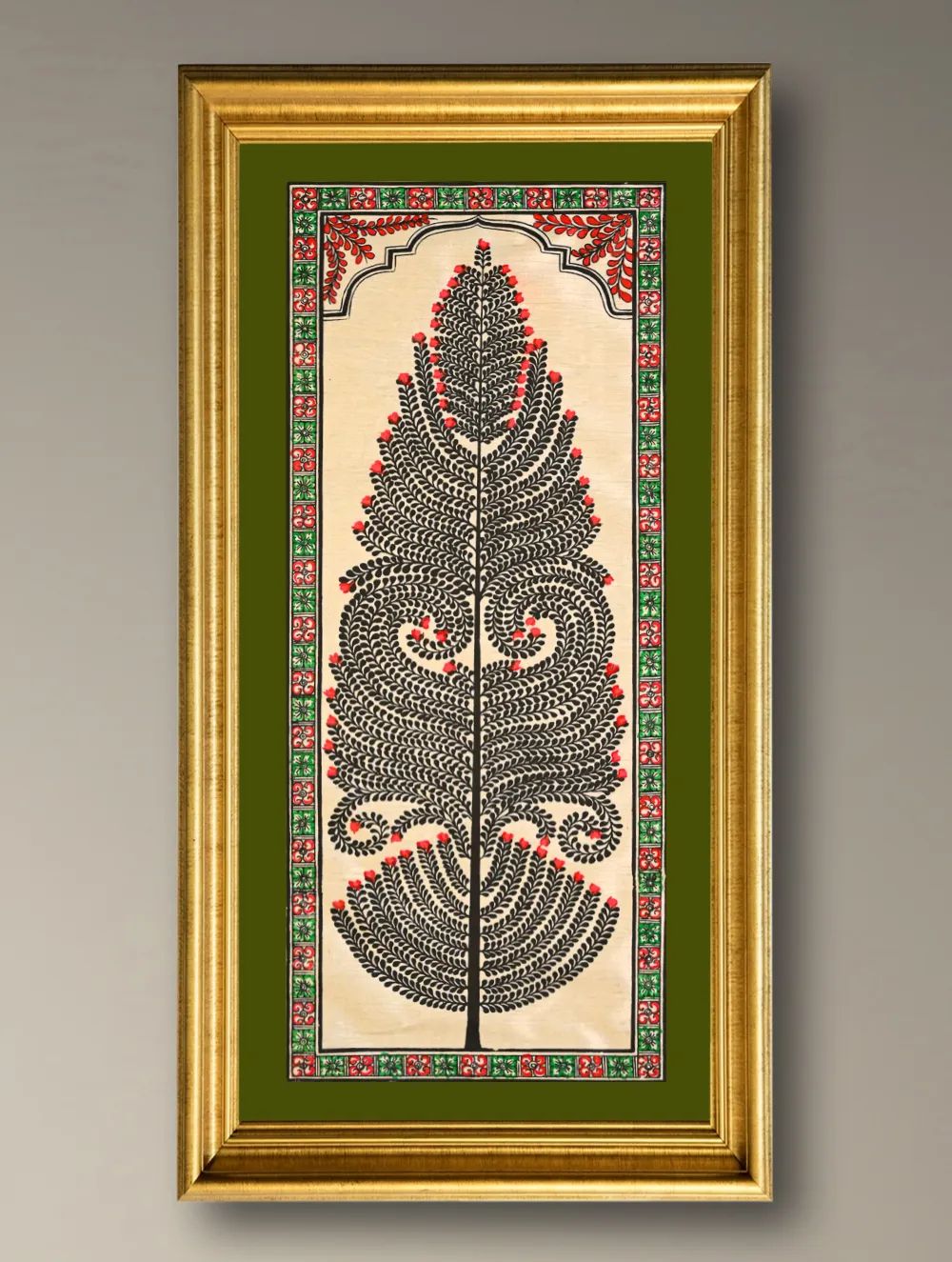 The Kalpavriksha Collection : Exclusive Pattachitra Art Silk Painting - Shyamanand (Unframed with mount Height-20" ; Width-10")