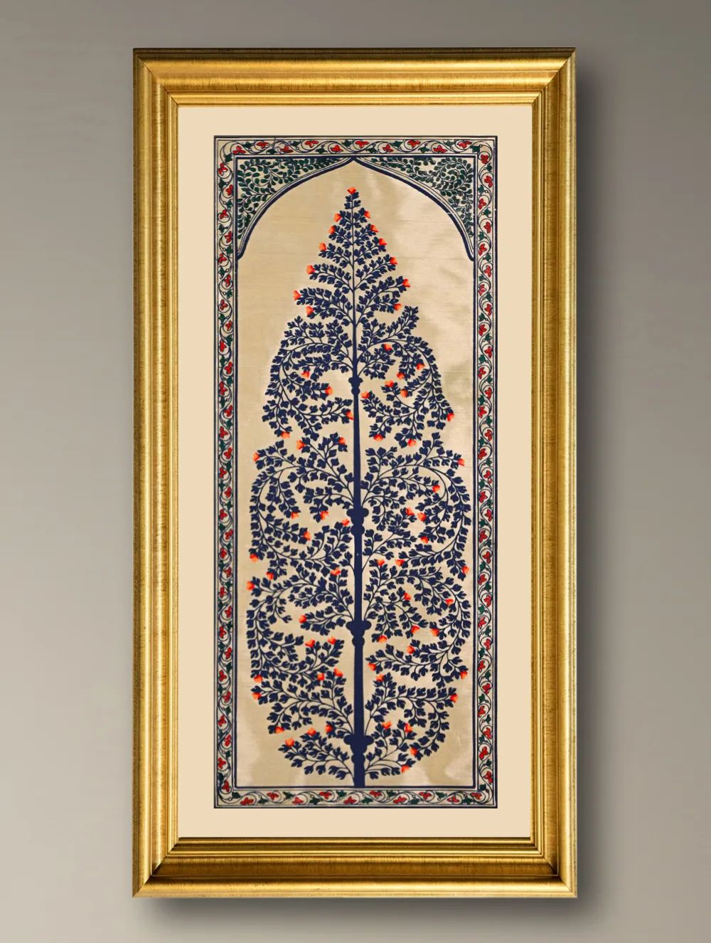 The Kalpavriksha Collection : Exclusive Pattachitra Art Silk Painting - Neela Valli (Unframed with mount Height-20" ; Width-10")