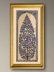 The Kalpavriksha Collection : Exclusive Pattachitra Art Silk Painting - Neela Valli (Unframed with mount Height-20" ; Width-10")