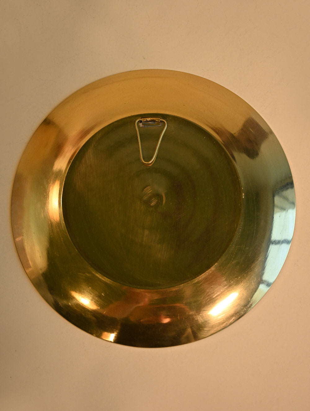 Brass Engraved Plate Curio - Peacock Garden