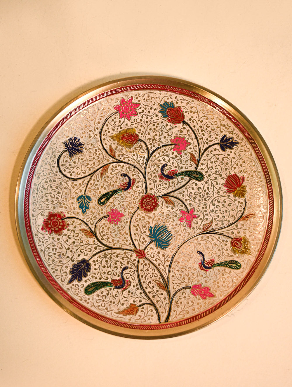 Brass Engraved Plate Curio - Muster Garden