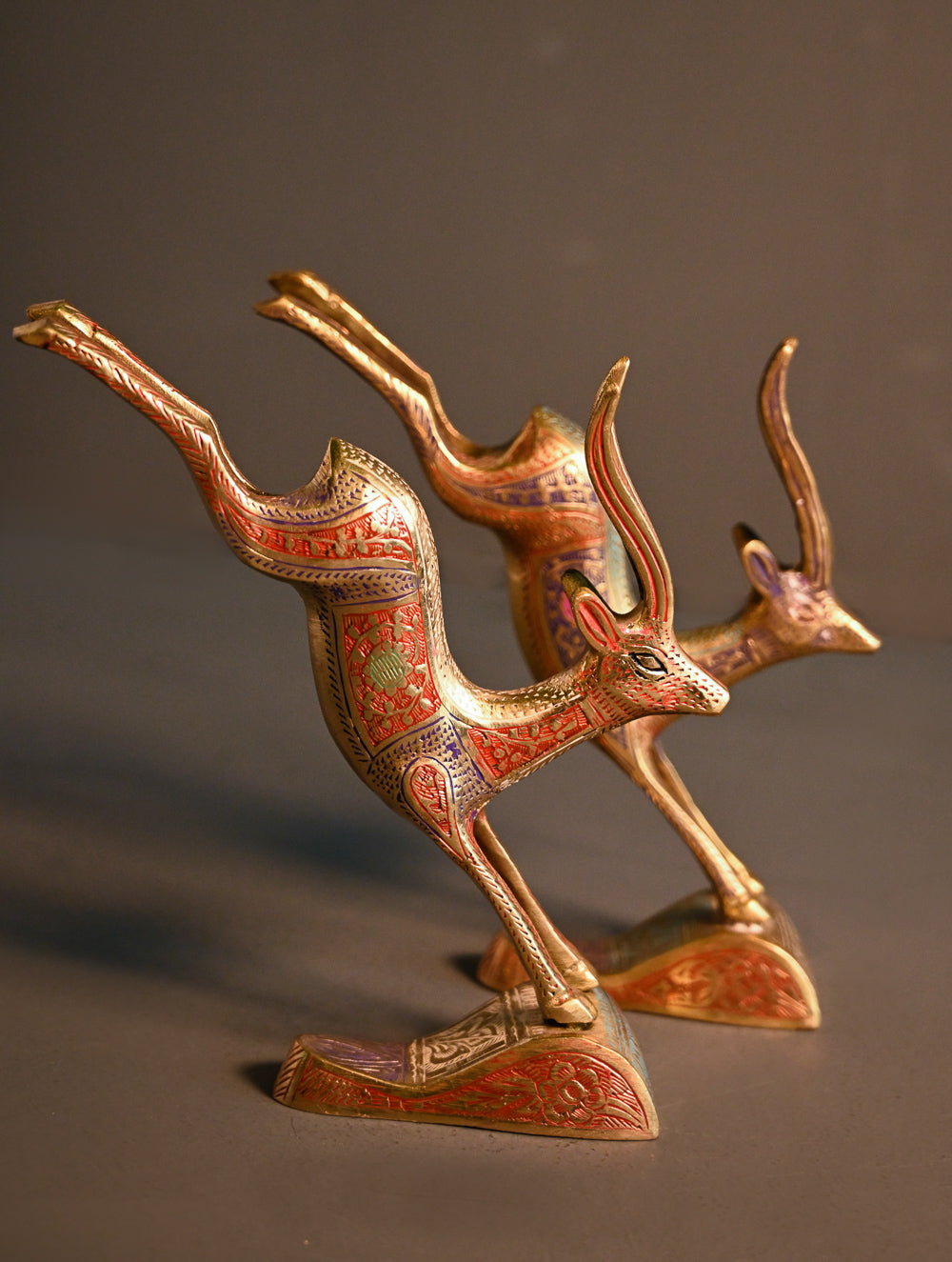 Brass Engraved Curios - The Galloping Herd (Set of 2)