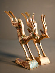 Brass Engraved Curios - The Galloping Herd (Set of 2)