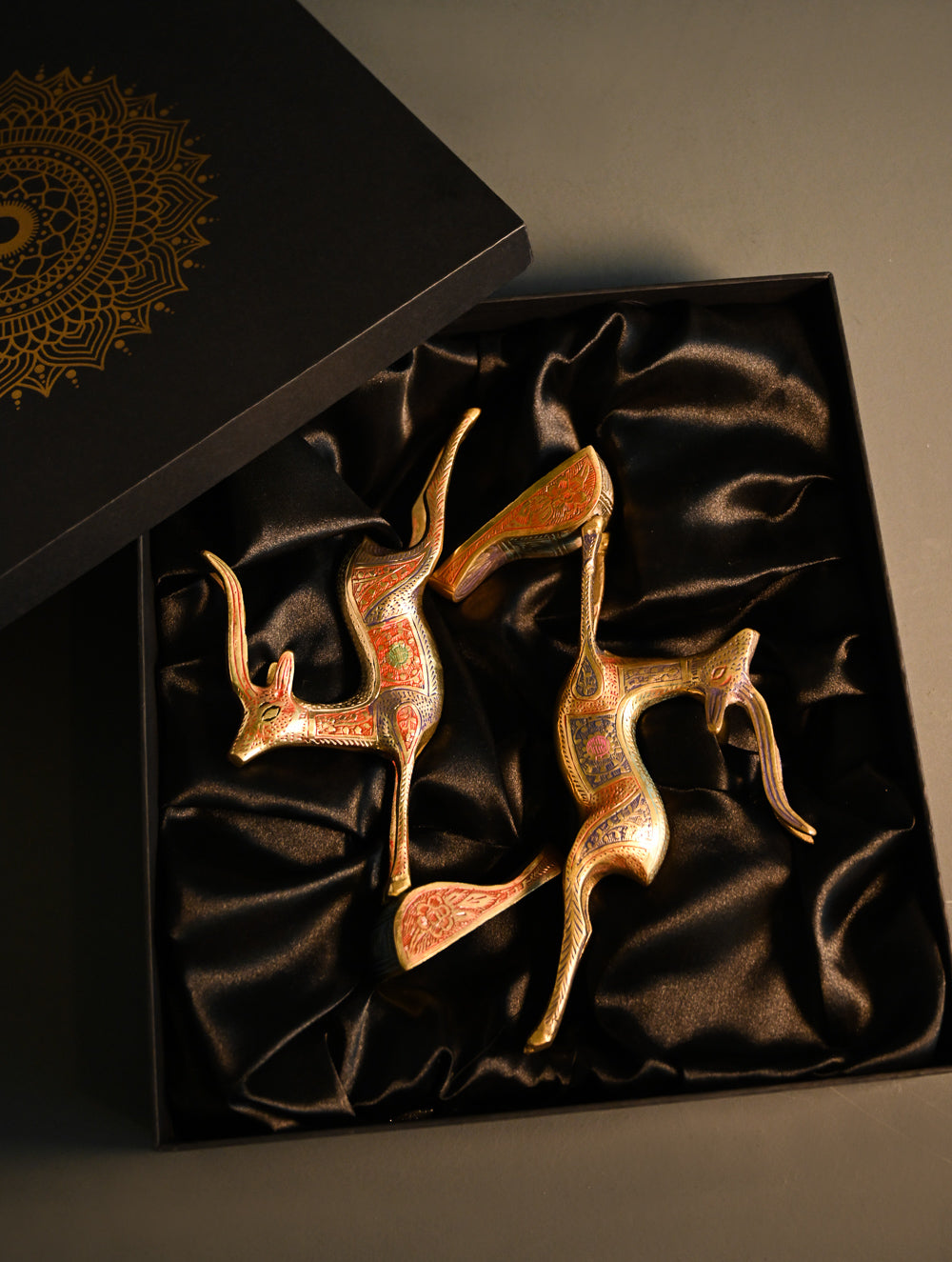 Brass Engraved Curios - The Galloping Herd (Set of 2)