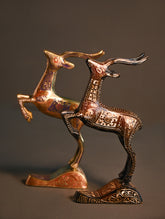 Brass Engraved Curios - The Twin Stags (Set of 2)