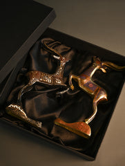 Brass Engraved Curios - The Twin Stags (Set of 2)