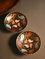 Brass Engraved Bowls - The Paisley Tapestry (Set of 2)