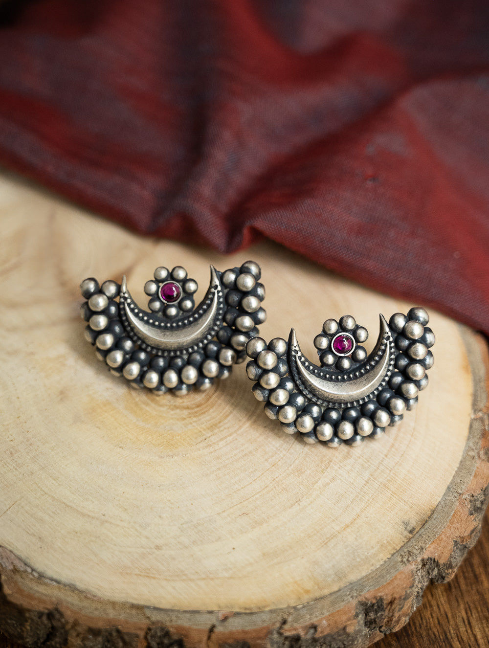 Pure Silver Traditional Maharashtrian Earrings - Akarshini