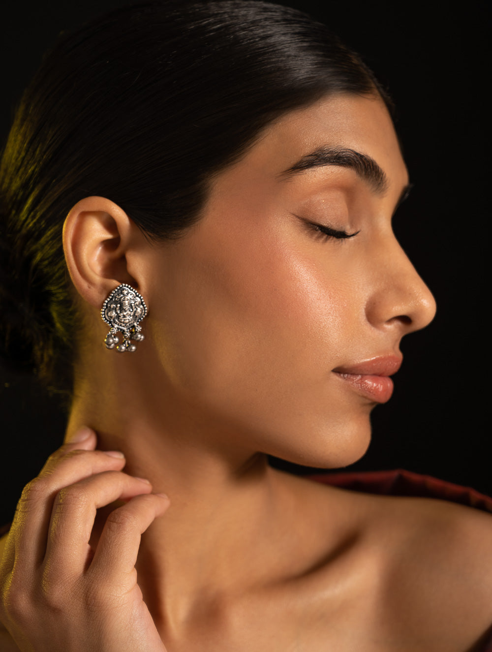 Pure Silver Traditional Maharashtrian Earrings - Devyani Studs