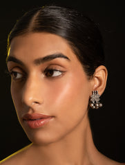 Pure Silver Traditional Maharashtrian Earrings - Leher Studs
