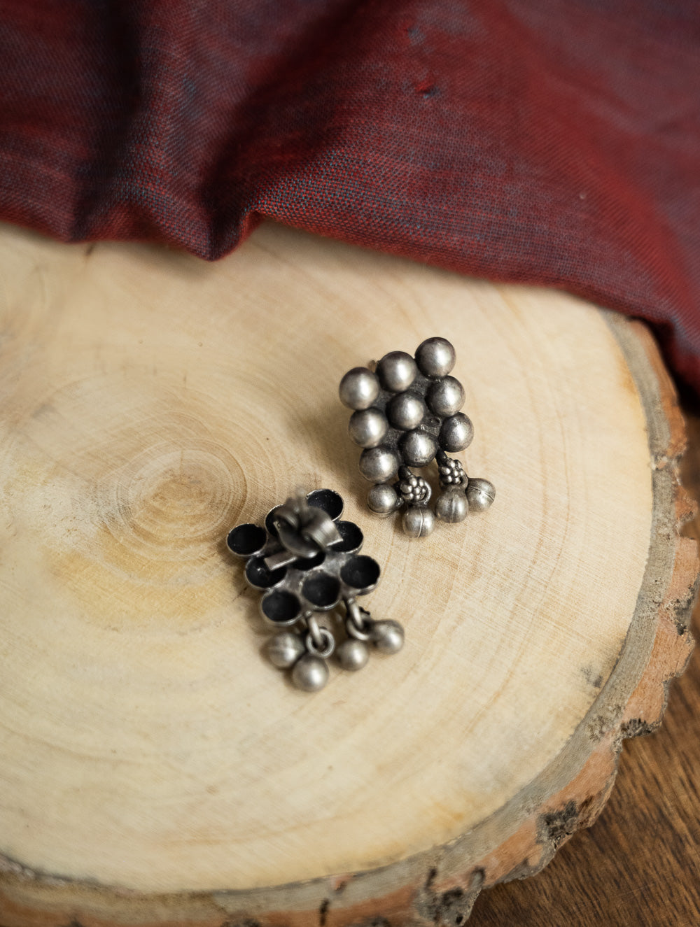 Pure Silver Traditional Maharashtrian Earrings - NavaLata