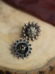 Pure Silver Traditional Maharashtrian Earrings - Phool Mandala