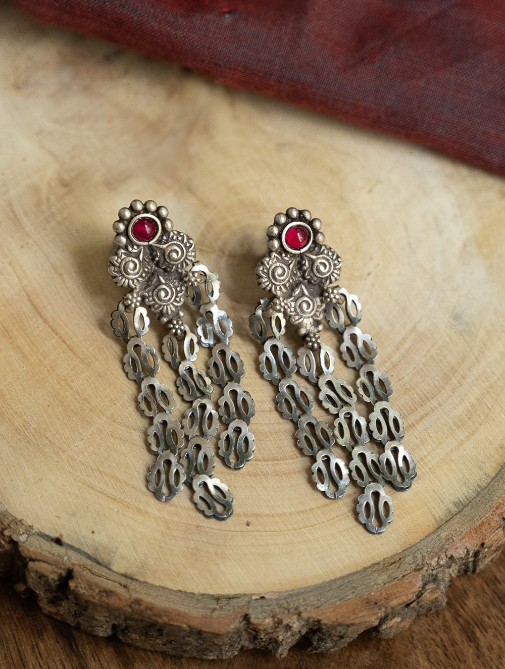 Pure Silver Traditional Maharashtrian Earrings - Pohehaar