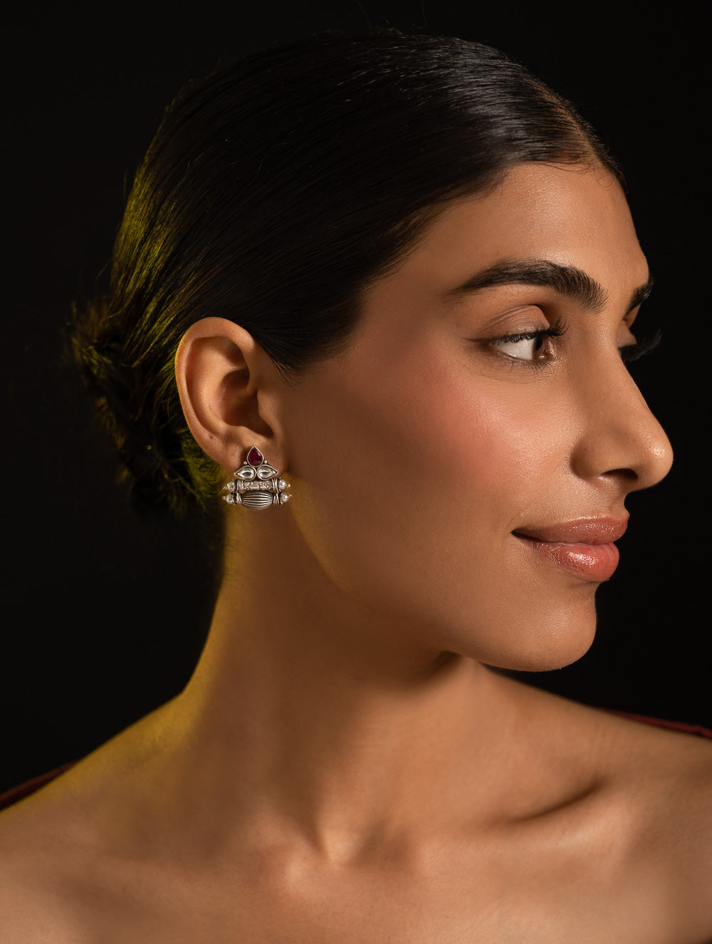 Pure Silver Traditional Maharashtrian Earrings - Triveni