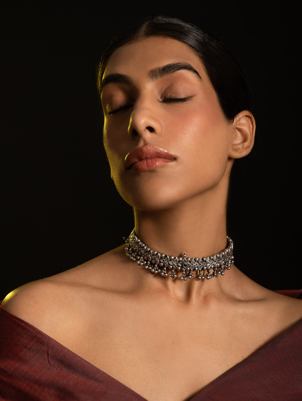 Pure Silver Traditional Maharashtrian Neckpiece - Belpaan