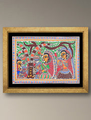 Handpainted Madhubani Painting - Vat Savitri (Unframed - L 22 x W 15 inches)