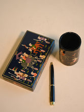 The Shahi Collection. Exclusive, Fine Kashmiri Art Desk Set - Blue Expedition (Set of 2)