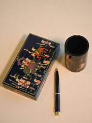 The Shahi Collection. Exclusive, Fine Kashmiri Art Desk Set - Blue Expedition (Set of 2)