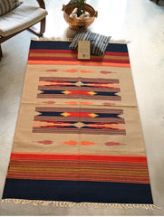 Handwoven Premium Cotton Warangal Dhurrie - Bhadrakali (L 5 ft x W 3 ft)