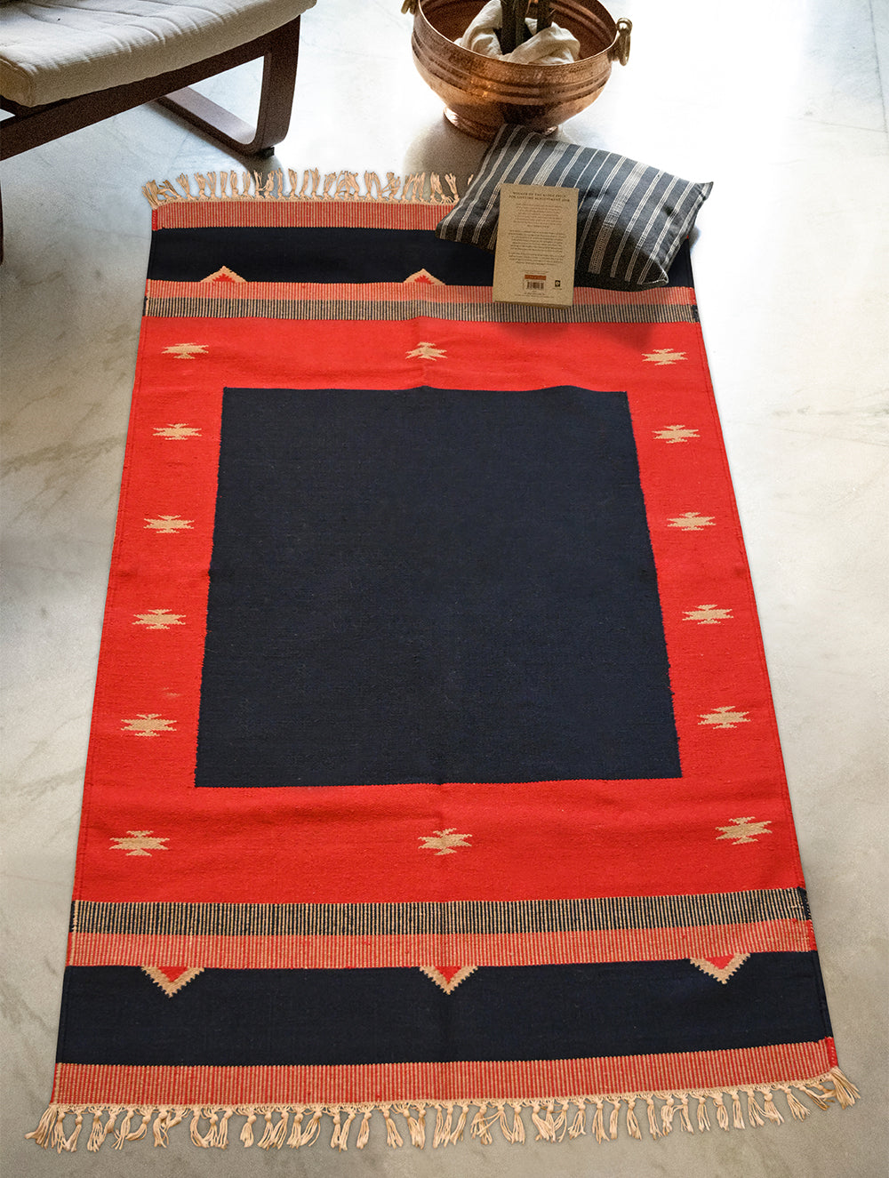 Handwoven Premium Cotton Warangal Dhurrie - Kirti Toran (L 5 ft x W 3 ft)