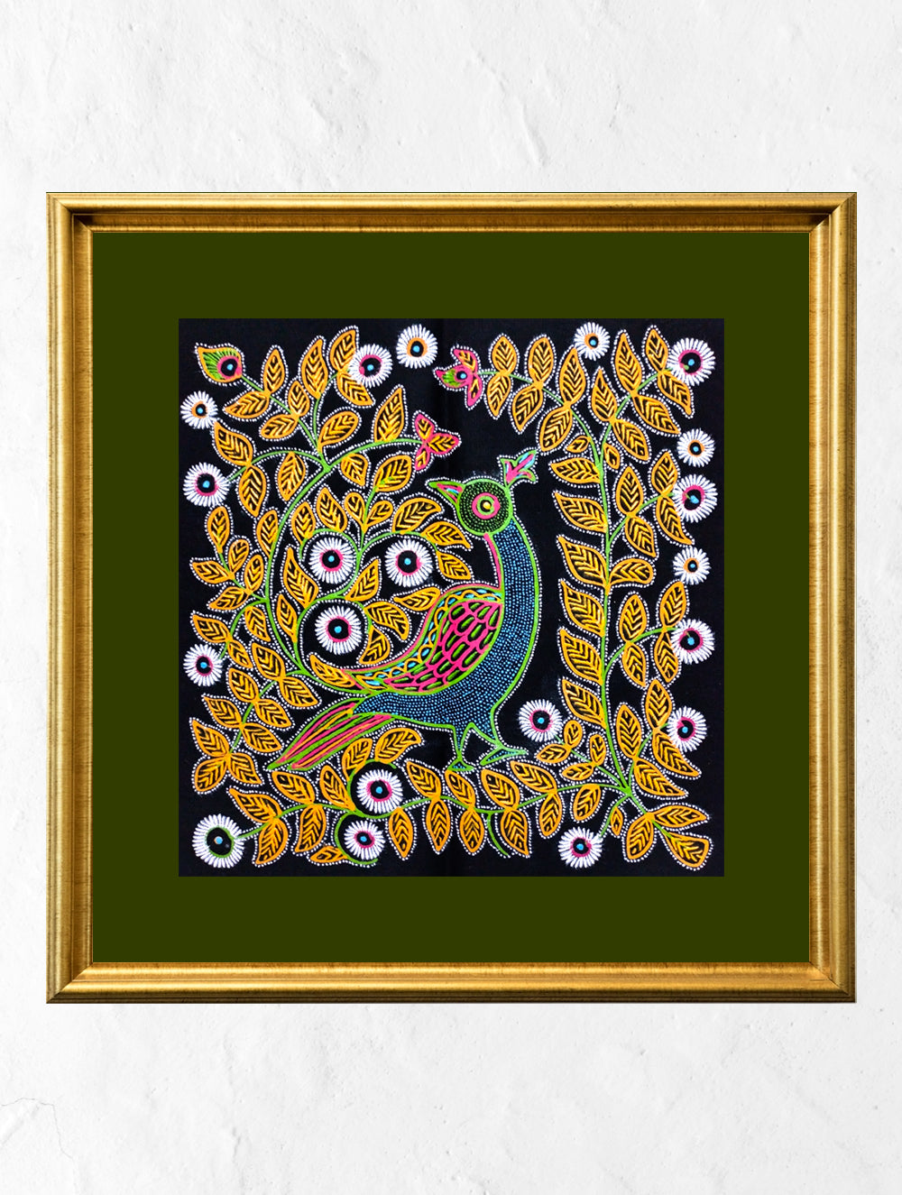 Rogan Art Painting with Frame - Peacock