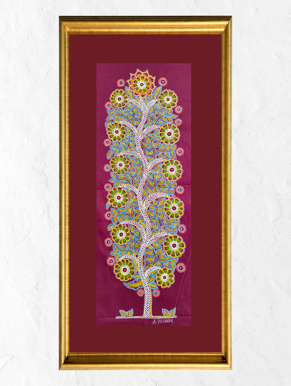 Rogan Art Painting with Frame - Long Tree