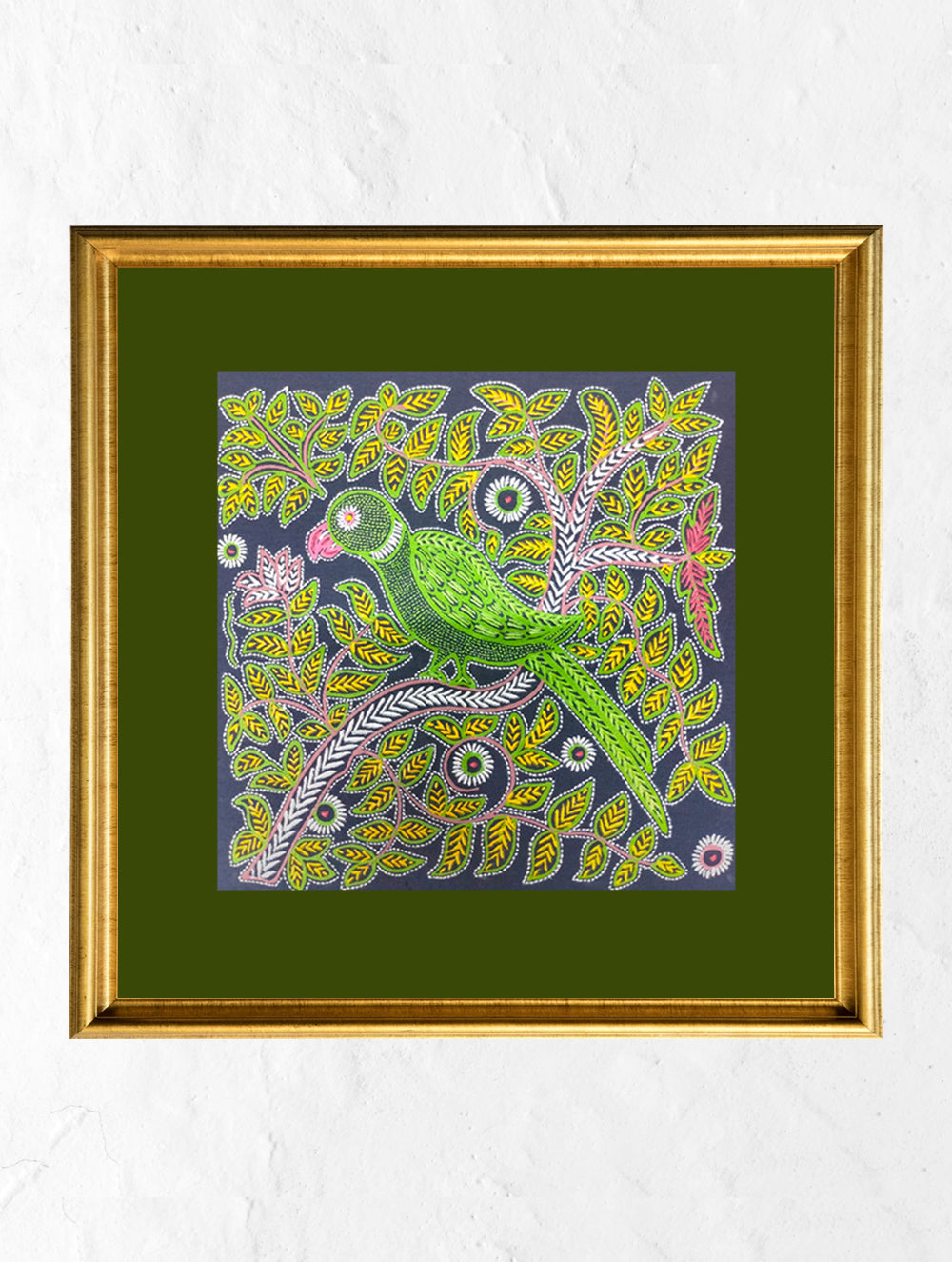 Rogan Art Painting with Frame - Parrot