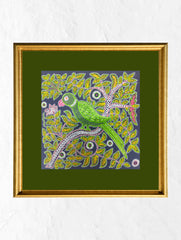 Rogan Art Painting with Frame - Parrot
