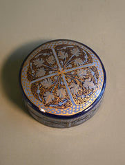 Kashmiri Art Coaster Set with Box - Golden Blue Chinar (Set of 4)
