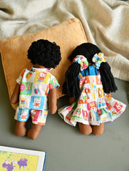 Artisan Handcrafted Indian Couple Fabric Dolls - Raj and Diya (Set of 2)