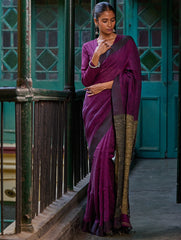 Bengal Vibes. Elegant Handwoven Linen Saree - Mulberry Patch