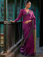 Bengal Vibes. Elegant Handwoven Linen Saree - Mulberry Patch