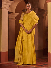 Bengal Elegance. Handwoven Tissue & Linen Saree - Sunlit Amber