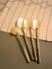 Shell Craft Cutlery: Dessert Spoons - Coral Elegance (Set of 4)