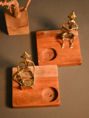Dhokra Craft Tea Light Holders- The Scholar (Set of 2)