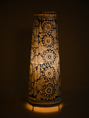 Andhra Leather Craft Lamp Shade - Indigo Mandala. Height - 25 inches
