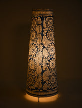 Andhra Leather Craft Lamp Shade - Indigo Mandala. Height - 25 inches