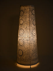 Andhra Leather Craft Lamp Shade - Monochrome Mandala. Height - 25 inches