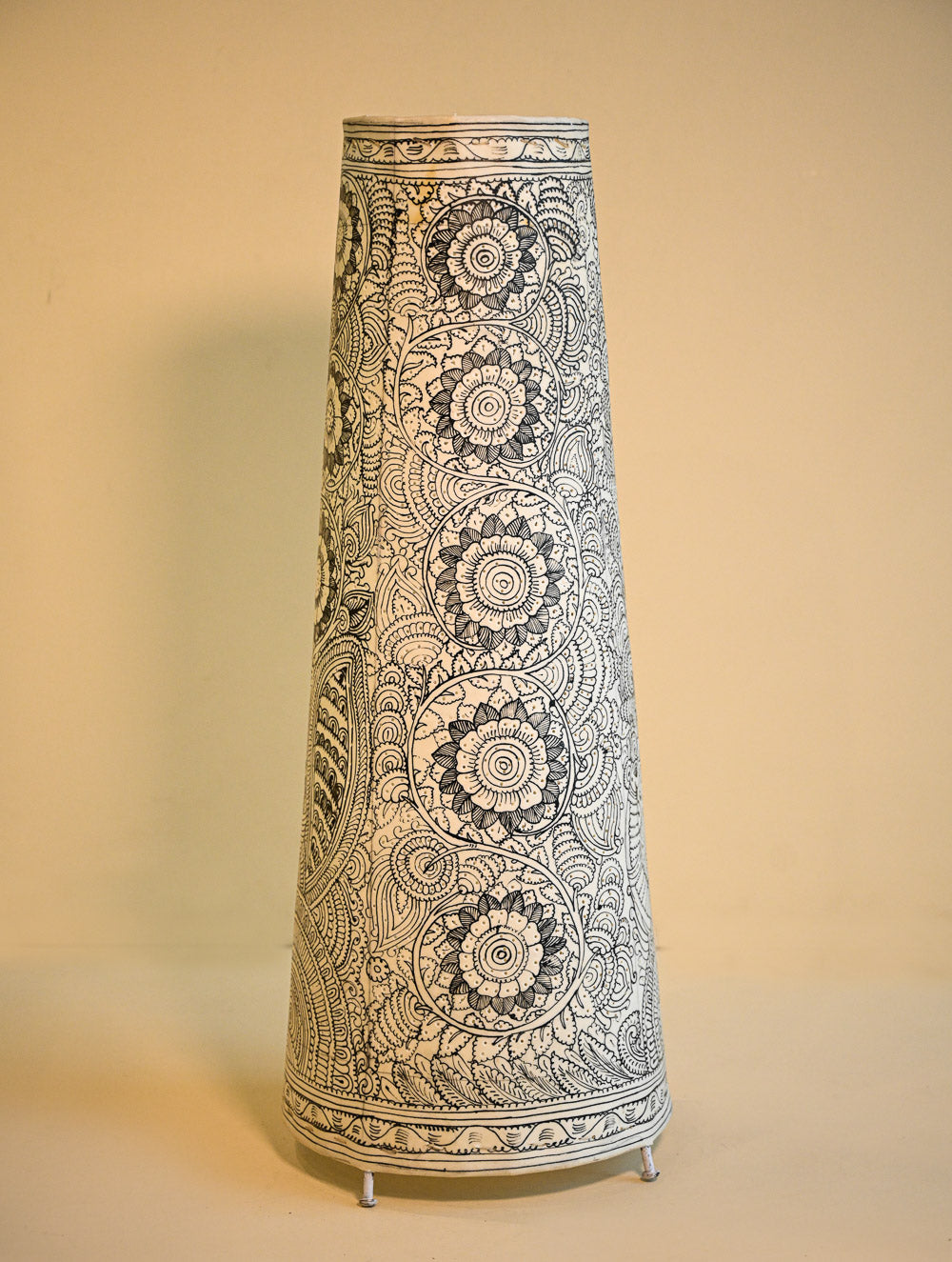 Andhra Leather Craft Lamp Shade - Mayur Gardens. Height - 25 inches