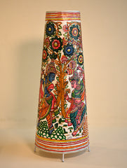 Andhra Leather Craft Lamp Shade - Vriksha Leela. Height - 25 inches