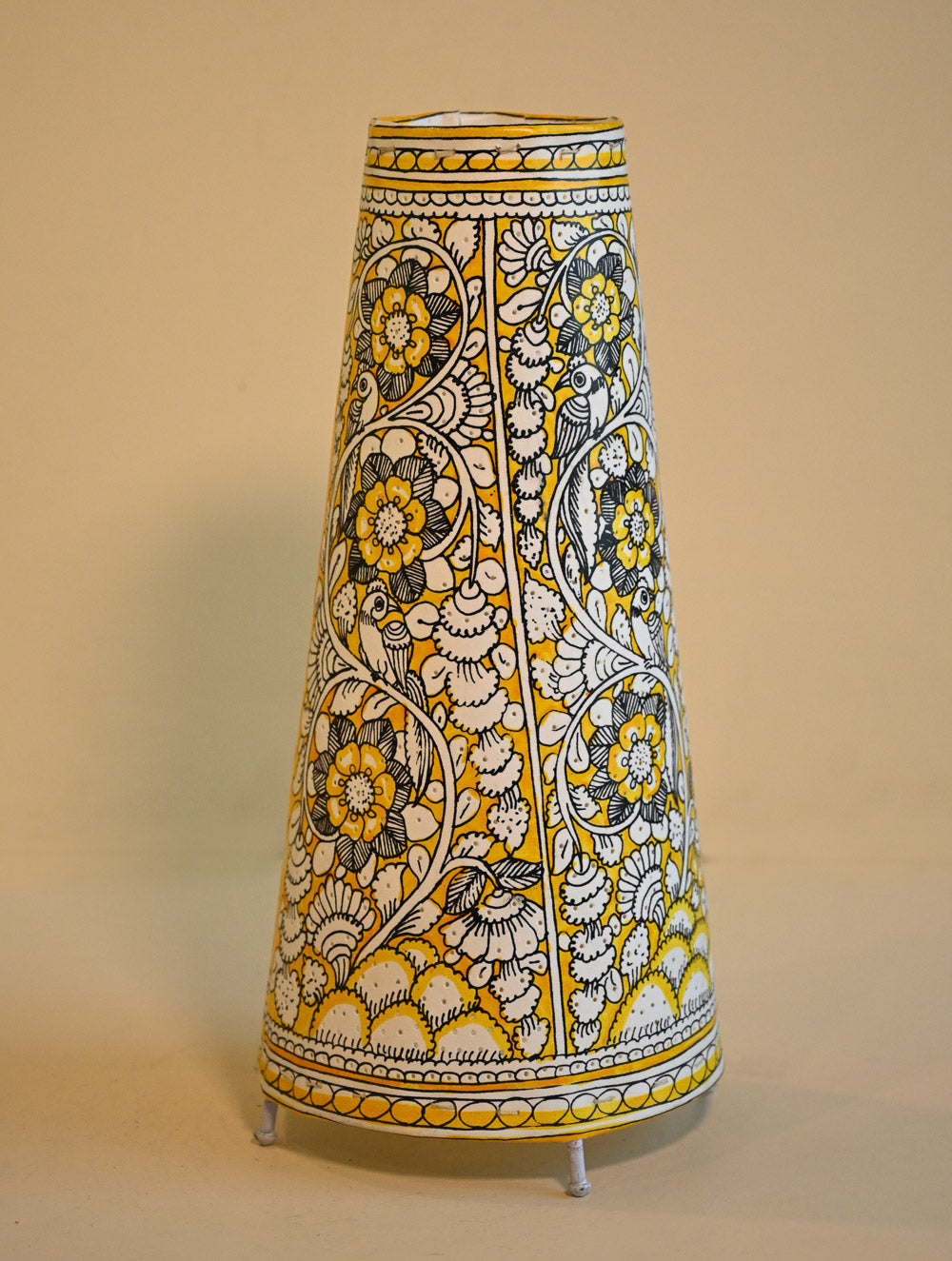 Andhra Leather Craft Lamp Shade - Sunlit Blooms. Height - 17 inches