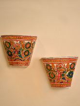 Andhra Leather Craft Wall Lamp Shade - Jodi Pakshulu (Set of Two). Height - 8.5 inches Each