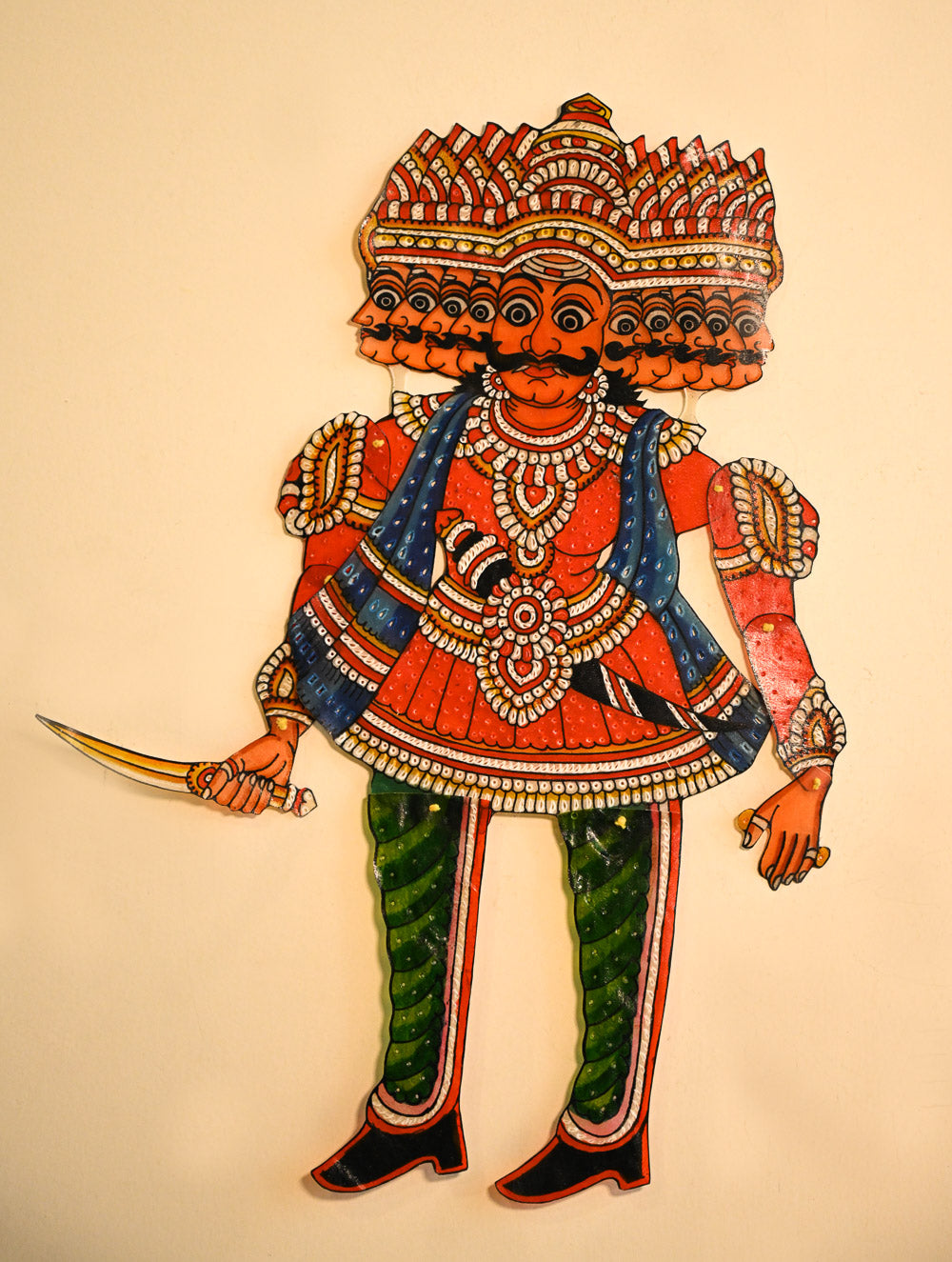 Andhra Leather Craft String Puppet - Dashanan (Height - 18.5 inches)
