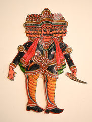 Andhra Leather Craft String Puppet - Lankesh (Height - 19 inches)