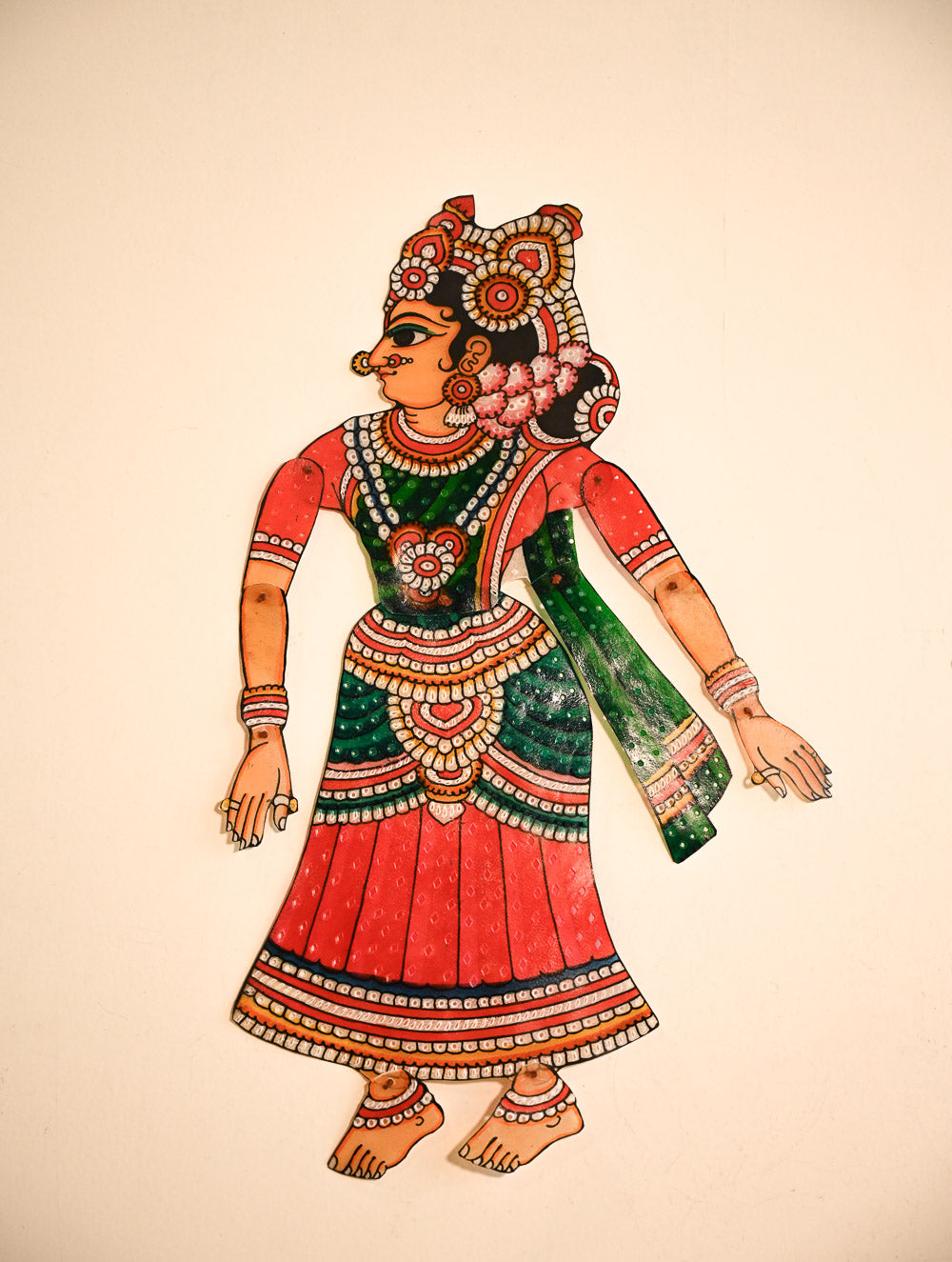 Andhra Leather Craft String Puppet - Maithili (Height - 17 inches)