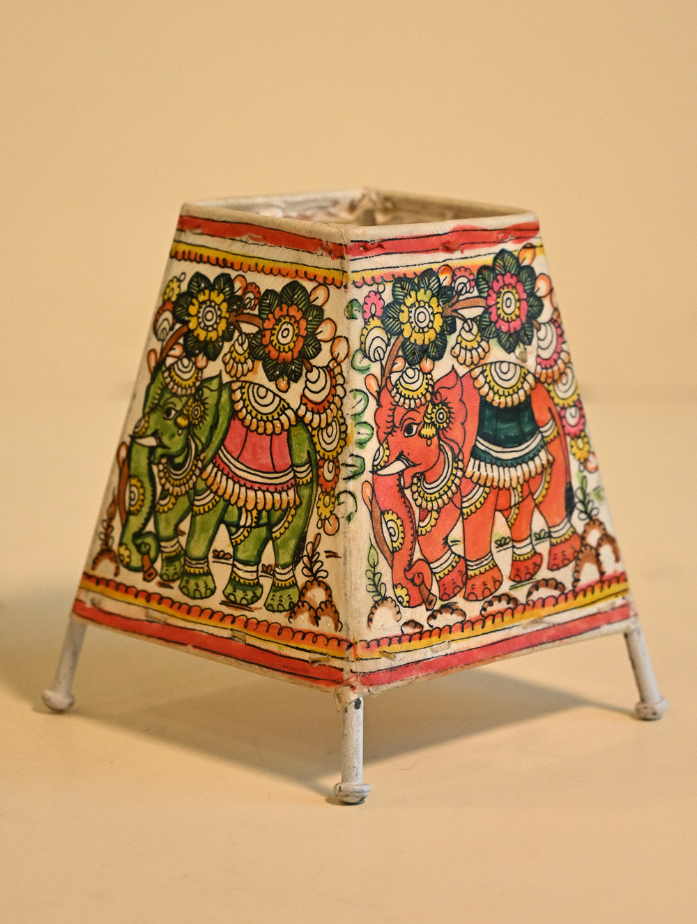 Andhra Leather Craft Lamp Shade - Ambari Maharaj. Height - 6 inches