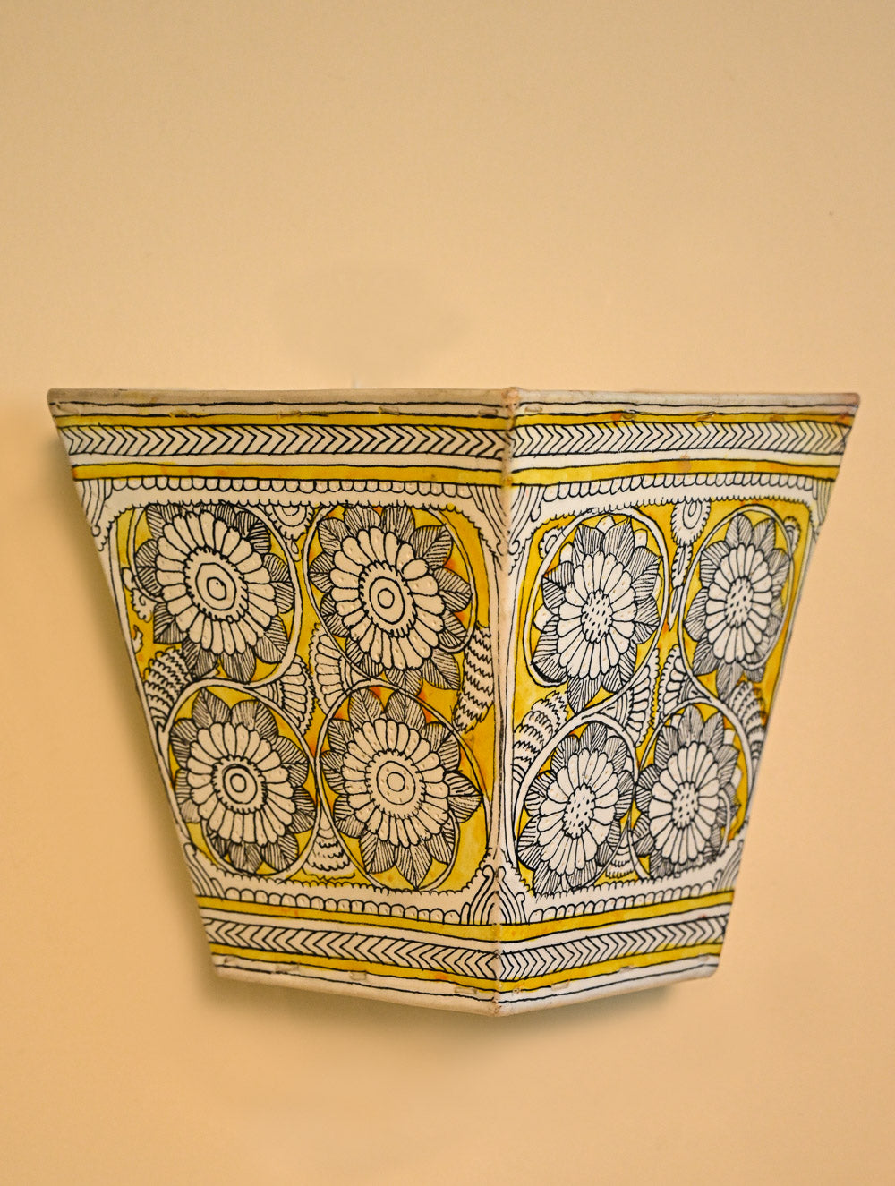 Andhra Leather Craft Wall Lamp Shade - Kanaka Valli. Height - 8 inches