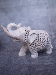 Soapstone Filigree Elephant Curio