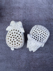 Soapstone Filigree Elephant Duo Curio