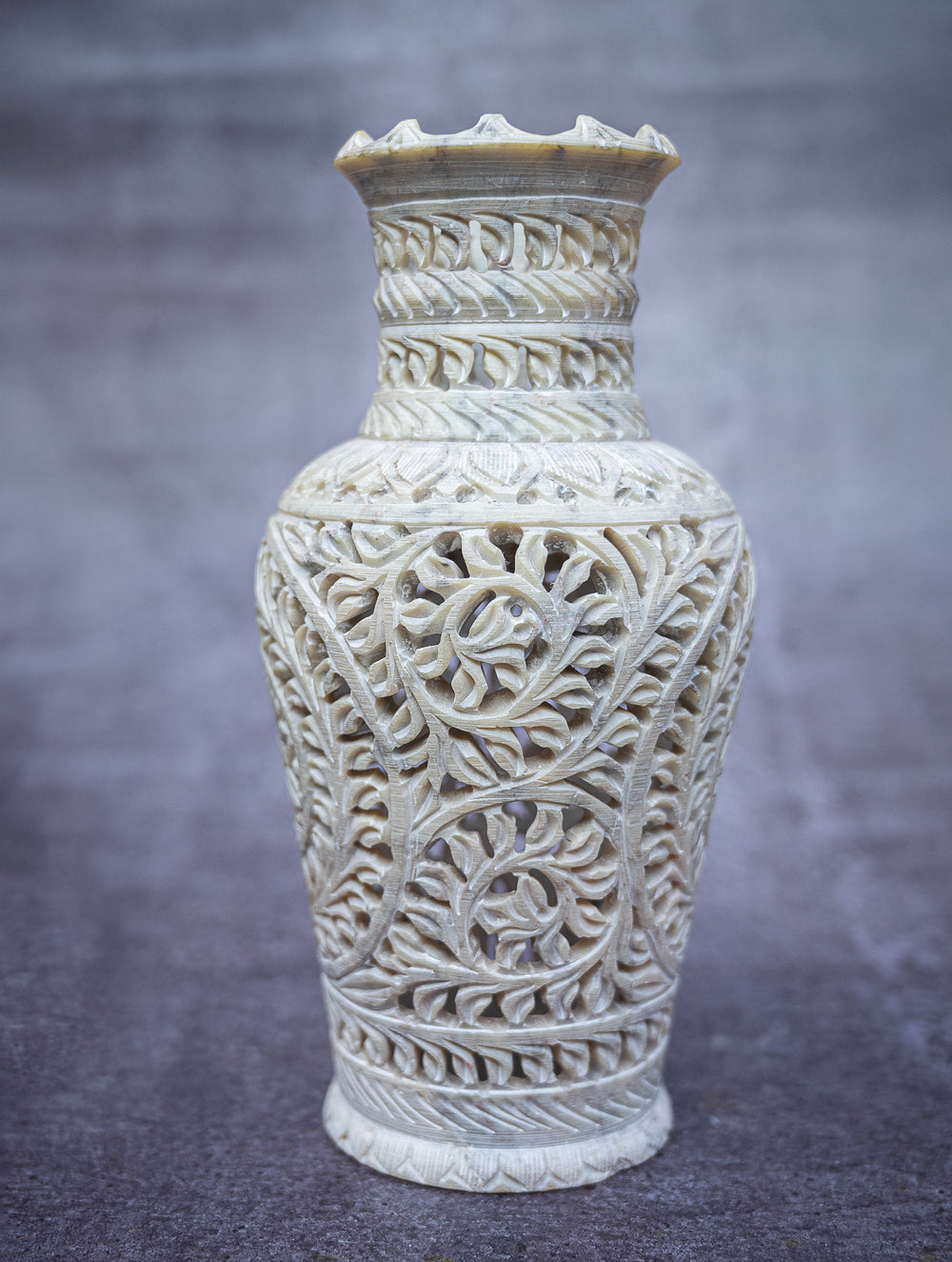 Load image into Gallery viewer, Soapstone Filigree Floral Vase